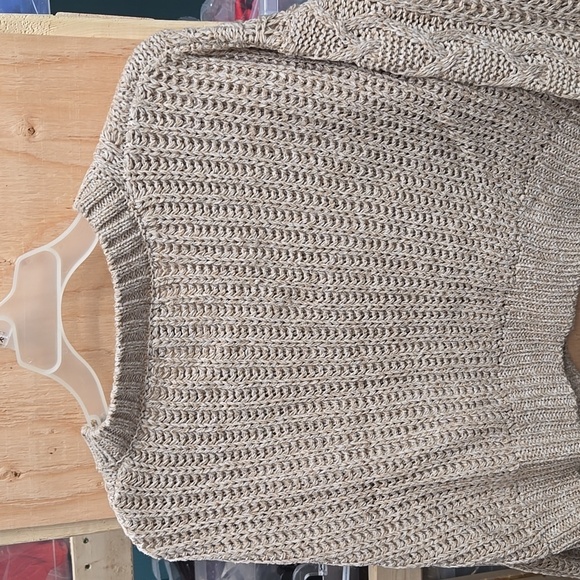 Streetwear Society Size S Beige Cropped Button Down Knit Cardigan - Picture 5 of 9